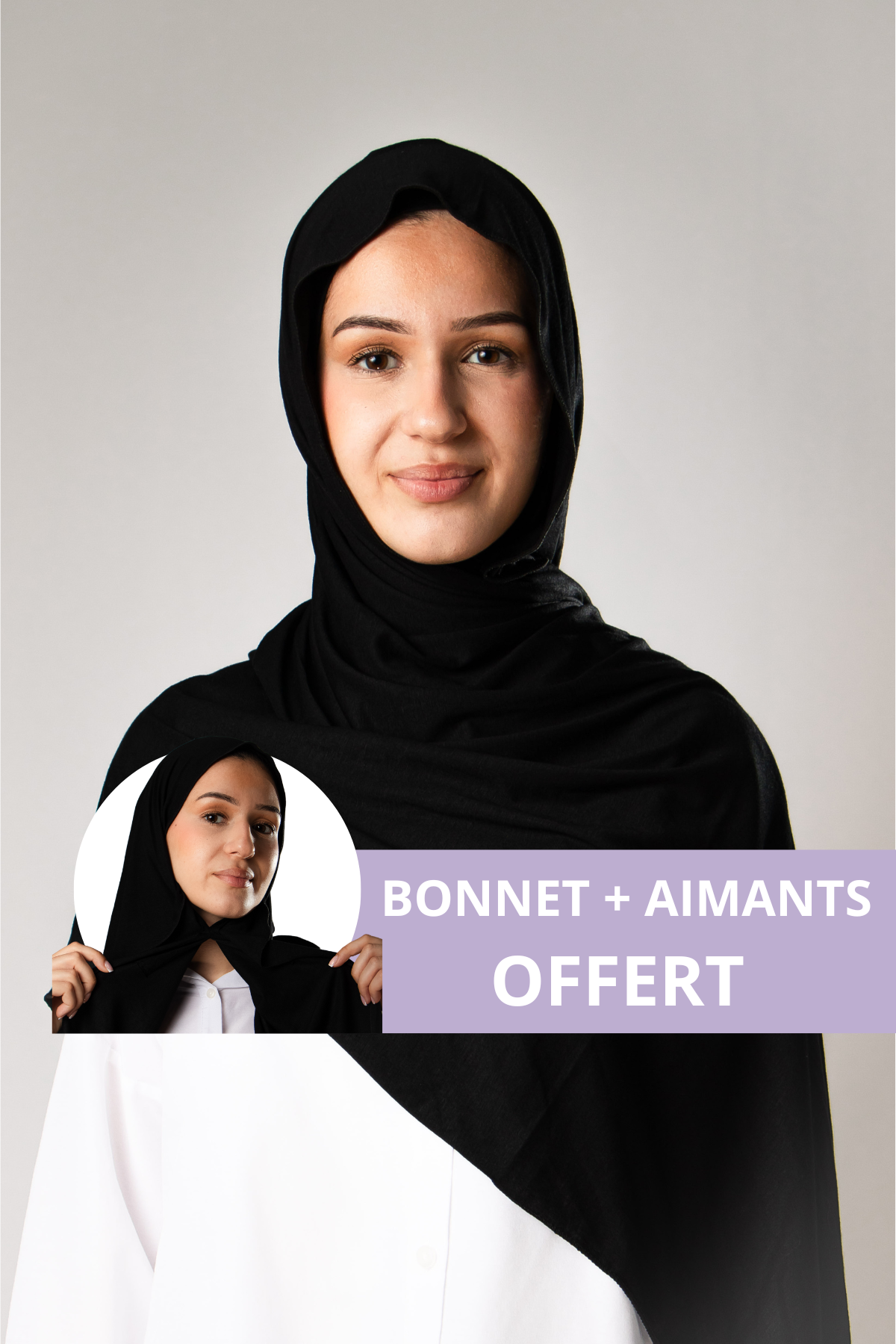 Hijab instantané Jersey - Noir