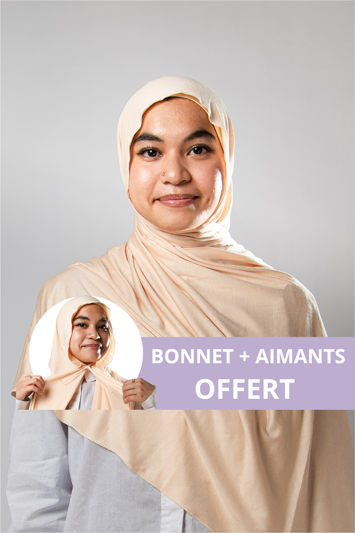 Hijab instantané Jersey - Nude