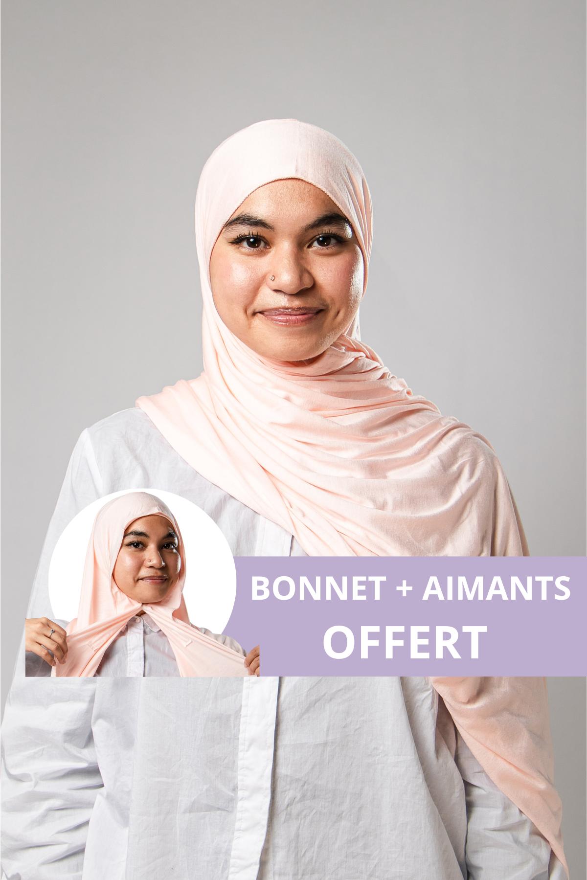 Hijab instantané Jersey - Rose